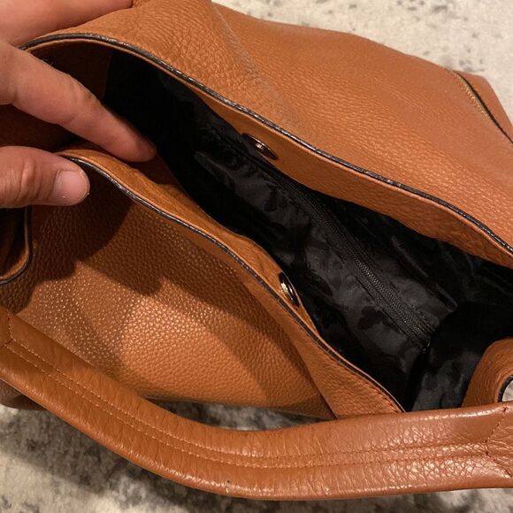 Rebecca Minkoff Moto Hobo in Almond Pebbled Leather. GUC - Picture 8 of 12